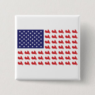 Patriotic Goldwing Motorcycle 15 Cm Square Badge