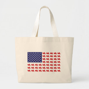 Patriotic Goldwing Motorcycle Large Tote Bag