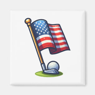 Patriotic Golf 4th Of July Usa Independence Day Magnet