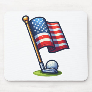 Patriotic Golf 4th Of July Usa Independence Day Mouse Pad
