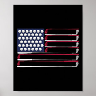 Patriotic Golf American 4th Of July Golf Clubs Ame Poster