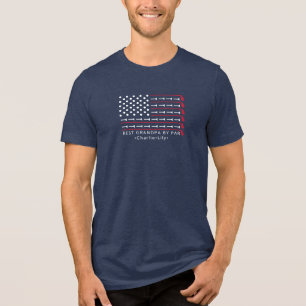Patriotic Golf American Flag Best Grandpa By Par  Tri-Blend Shirt