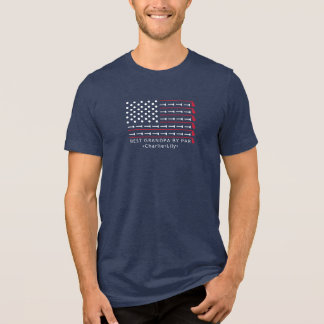 Patriotic Golf American Flag Best Grandpa By Par  Tri-Blend Shirt
