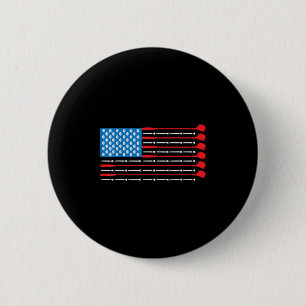 Patriotic Golf Shirt - Usa Flag Golf Clubs & G 6 Cm Round Badge