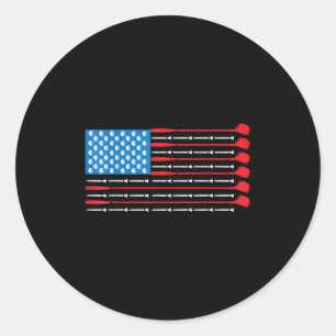 Patriotic Golf Shirt - Usa Flag Golf Clubs & G Classic Round Sticker