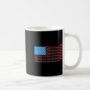 Patriotic Golf Shirt - Usa Flag Golf Clubs &amp; G Coffee Mug