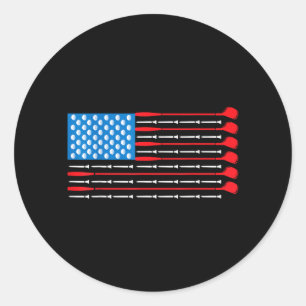 Patriotic Golf Shirt - USA Flag Golf Clubs Golf Classic Round Sticker