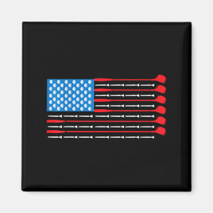 Patriotic Golf Shirt - USA Flag Golf Clubs Golf Magnet