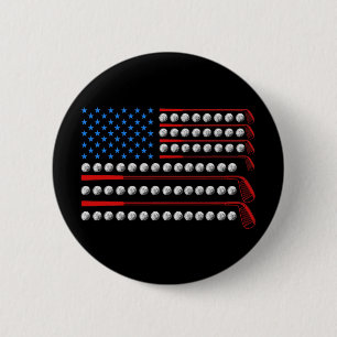 Patriotic Golf Usa Flag Golf Clubs 4th Of July Gol 6 Cm Round Badge