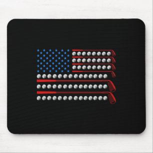 Patriotic Golf Usa Flag Golf Clubs 4th Of July Gol Mouse Pad
