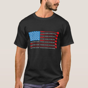 Patriotic Golf USA Flag Golf Clubs & Golf Balls Te T-Shirt