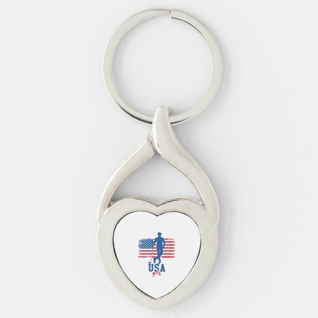 Patriotic Golf USA Key Ring (Front)
