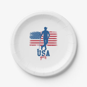 Patriotic Golf USA Paper Plate