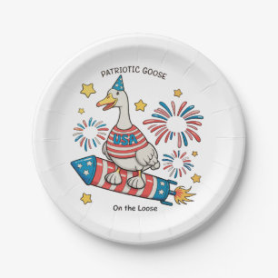 Patriotic Goose 250th Anniversary 4th Of July Paper Plate