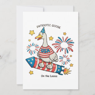 Patriotic Goose 250th Anniversary 4th Of July Thank You Card