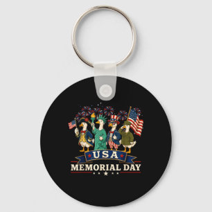 Patriotic Goose 4th Of July Aamerican Flag Usa Key Ring