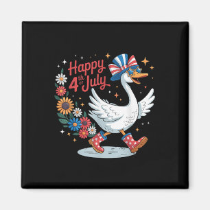 Patriotic Goose 4th Of July Independence Day Magnet