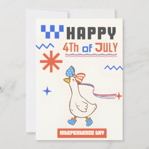Patriotic Goose  Happy 4th of July Independence Holiday Card