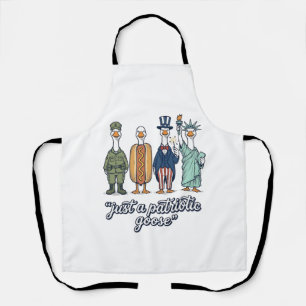 Patriotic Goose Lineup Vintage Vector Shirt_1 Apron