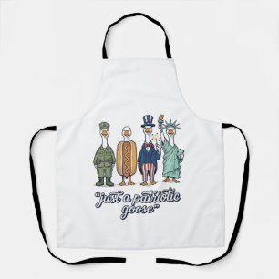 Patriotic Goose Lineup Vintage Vector Shirt_1 Apron