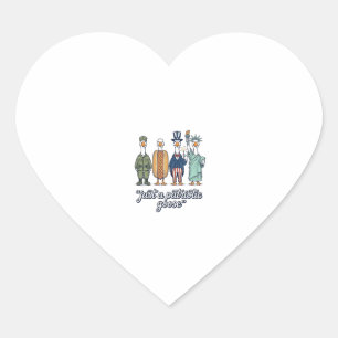 Patriotic Goose Lineup Vintage Vector Shirt_1 Heart Sticker