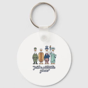 Patriotic Goose Lineup Vintage Vector Shirt_1 Key Ring