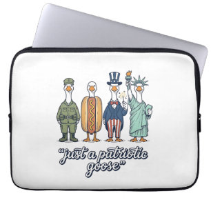 Patriotic Goose Lineup Vintage Vector Shirt_1 Laptop Sleeve
