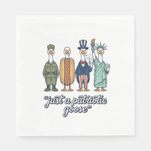 Patriotic Goose Lineup Vintage Vector Shirt_1 Napkin