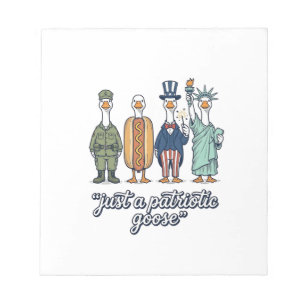 Patriotic Goose Lineup Vintage Vector Shirt_1 Notepad