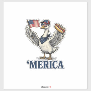 Patriotic Goose 'Merica Hot Dog Vintage Shirt Desi