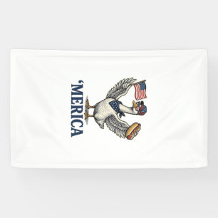 Patriotic Goose 'Merica Hot Dog Vintage Shirt Desi Banner