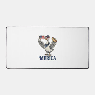 Patriotic Goose 'Merica Hot Dog Vintage Shirt Desi Desk Mat