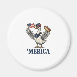 Patriotic Goose 'Merica Hot Dog Vintage Shirt Desi Magnet