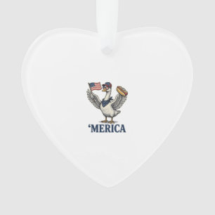 Patriotic Goose 'Merica Hot Dog Vintage Shirt Desi Ornament