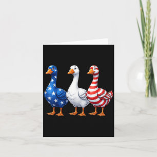 Patriotic Goose Squad July 4th Humour Aamerican Card