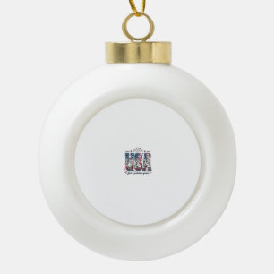 Patriotic Goose USA Vintage Fourth of July Shirt ( Ceramic Ball Christmas Ornament