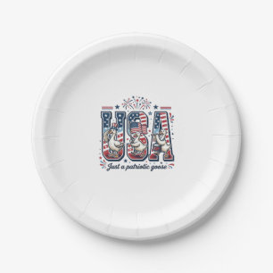 Patriotic Goose USA Vintage Fourth of July Shirt ( Paper Plate