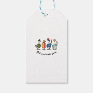 Patriotic Goose Vintage Engraving Funny USA Shirt  Gift Tags