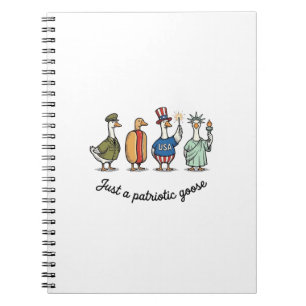 Patriotic Goose Vintage Engraving Funny USA Shirt  Notebook