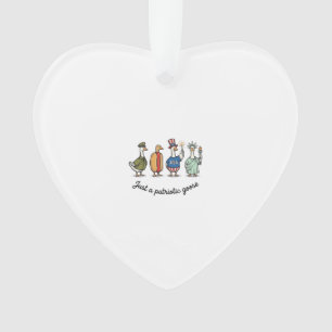 Patriotic Goose Vintage Engraving Funny USA Shirt  Ornament