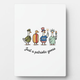 Patriotic Goose Vintage Engraving Funny USA Shirt  Plaque