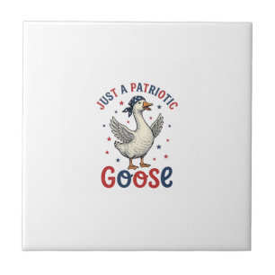 Patriotic Goose Vintage Fourth of July Shirt Desig Ceramic Tile