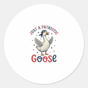 Patriotic Goose Vintage Fourth of July Shirt Desig Classic Round Sticker