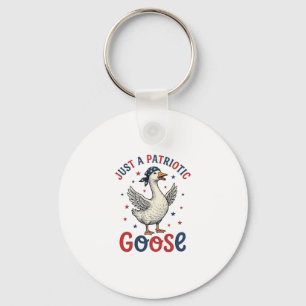 Patriotic Goose Vintage Fourth of July Shirt Desig Key Ring