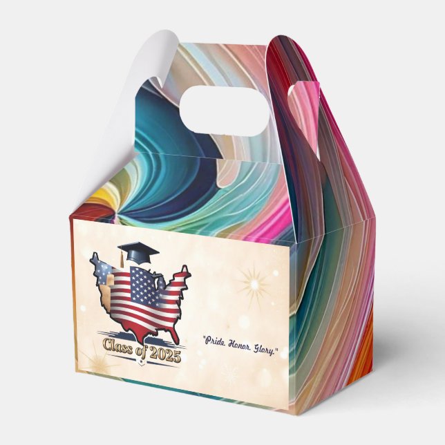 "Patriotic Graduation Party Supplies" Favour Box (Front Side)