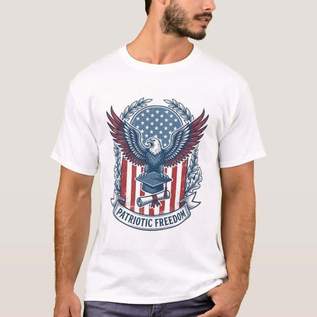 Patriotic Graduation Vector Graphic Tee (Front)