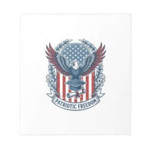 Patriotic Graduation Vector Graphic Tee Notepad