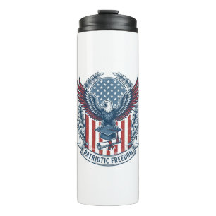 Patriotic Graduation Vector Graphic Tee Thermal Tumbler