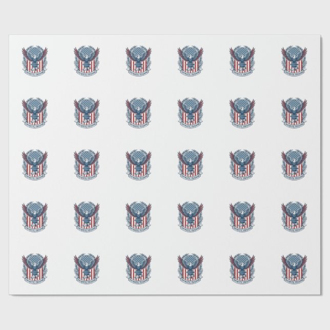 Patriotic Graduation Vector Graphic Tee Wrapping Paper (Flat)