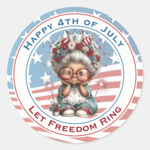 Patriotic Grandma 4th of July Sticker